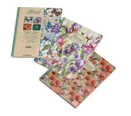 Blocco spirale - 5 mm - A4 - 70 gr - 135 fogli - nature flowers - conf. 3 pezzi - Pigna - 0215124T5 - 8005235072695 - DMwebShop