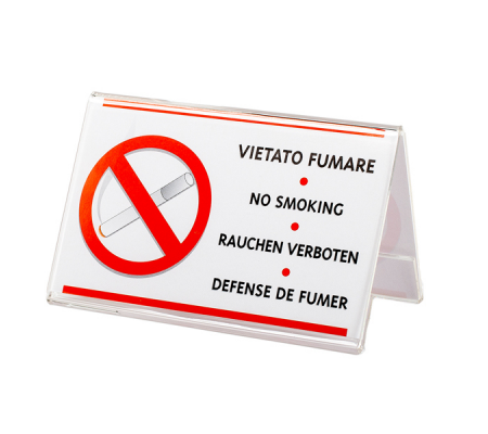 Targhetta - Vietato fumare - 9 x 5,5 cm - conf. 12 pezzi - Lebez - 50982 - DMwebShop