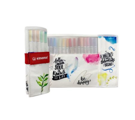 Rotolo 18 pennarelli Pen 68 Brush colori assortiti - Stabilo - IT568/18-41 - 4006381601283 - DMwebShop
