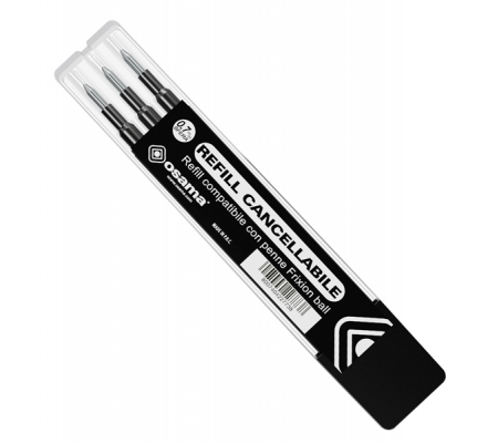 Refill per penne gel cancellabili - punta 0,7 mm - nero - conf. 3 pezzi - Osama - OW 10136 N - 8007404227738 - DMwebShop