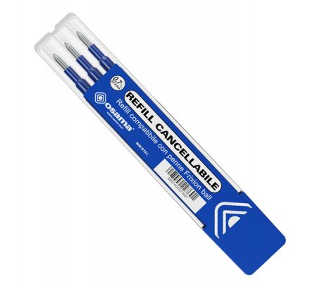 Refill per penne gel cancellabili - punta 0,7 mm - blu - conf. 3 pezzi - Osama - OW 10136 B - 8007404227691 - DMwebShop