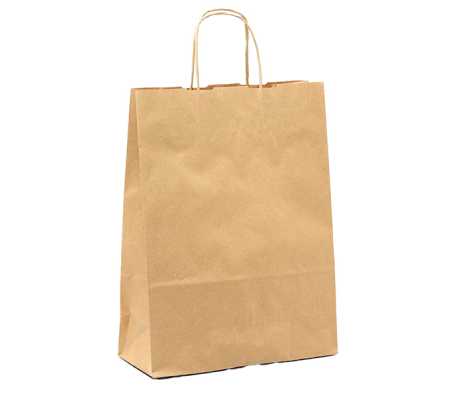 Shopper - maniglie cordino - 26 x 11 x 35 cm - carta biokraft - avana - conf. 25 pezzi - Mainetti Bags - 067051 - 8029307067051 - DMwebShop