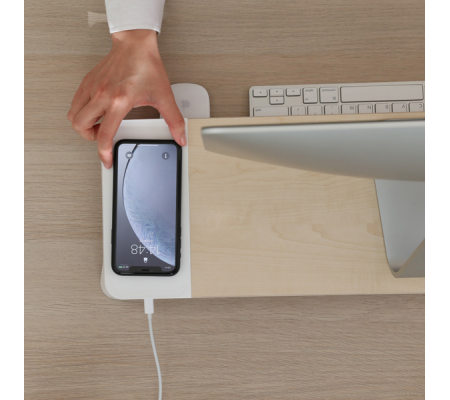 Supporto monitor in legno Eyes6 - con caricatore wireless - POUT - Serena Group POUT-01801W
