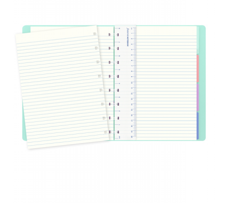 Notebook - con elastico - copertina similpelle - A5 - 56 pagine - a righe - verde pastello - Filofax L115052