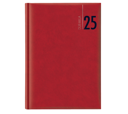 Agenda settimanale 2025 - copertina in carta imbottita - 17 x 24 cm - rosso - No Brand - 9131XMT08 - DMwebShop
