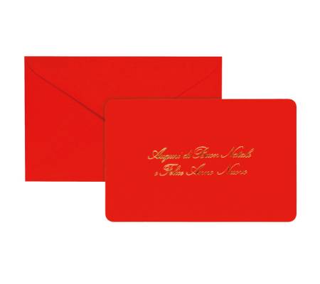 Biglietto natale con busta - 9 x 14 cm - stampa oro - rosso - conf. 100 pezzi - Rex Sadoch - 2107 - 8004999021079 - DMwebShop