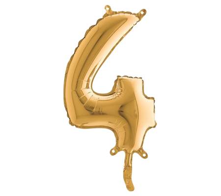 Palloncino - numero 4 - H 36 cm - mylar - oro - Big Party - 42704 - 8020834427042 - DMwebShop