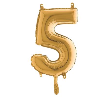 Palloncino - numero 5 - H 36 cm - mylar - oro - Big Party - 42705 - 8020834427059 - DMwebShop