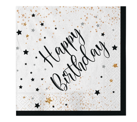 Tovagliolo Happy Birthday - 33 x 33 cm - carta - conf. 20 pezzi - Big Party - 74547 - 8020834745474 - DMwebShop