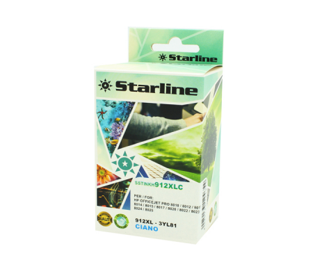 Cartuccia Ink - per HP - 912 XL - ciano - 58 ml - Starline - JRHP912C - 8025133124654 - DMwebShop