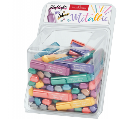 Evidenziatore Textliner 46 Metallic - colori assortiti - expo 100 pezzi - Faber Castell - 154618 - DMwebShop