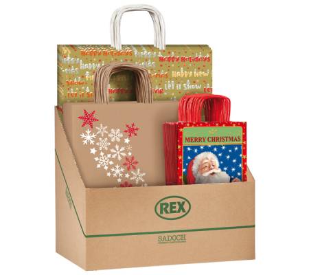 Shopper natale - fantasie assortite - Sadoch - expo 100 pezzi - Rex Sadoch - SCNEBBNAT - 8006715203097 - DMwebShop