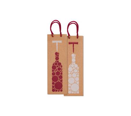 Portabottiglie natale - 37 x 12 x 9 cm - carta kraft - stampa fantasia - conf. 10 pezzi - Rex Sadoch - SDN12178 - 8006715102239 - DMwebShop
