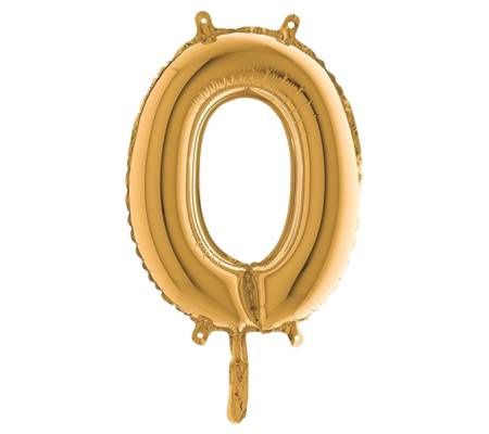 Palloncino - numero 0 - H 36 cm - mylar - oro - Big Party - 42700 - 8020834427004 - DMwebShop