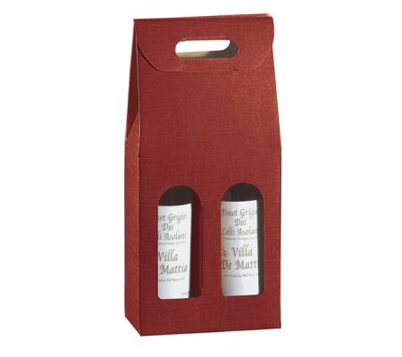 Scatola - 2 bottiglie - 18 x 9 x 38,5 cm - cartone seta - bordeaux - conf. 5 pezzi - Scotton - 36108C - 8007402825431 - DMwebShop