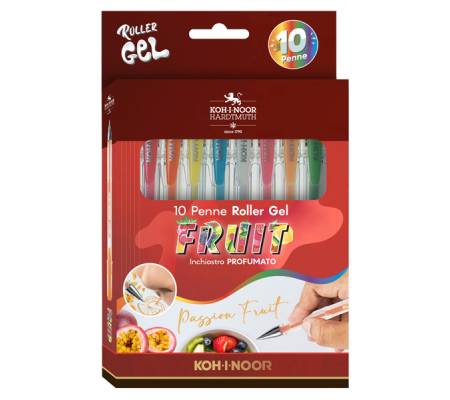 Roller gel colorati - colori fruit - Koh I Noor - astuccio 10 roller - NAGP10F - 80321173001999 - DMwebShop