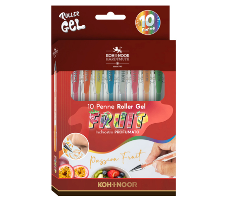 Roller gel colorati - colori fruit - Koh I Noor - astuccio 10 roller - NAGP10F - 8032173001999 - DMwebShop