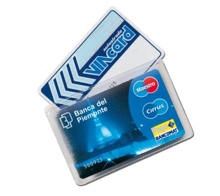 Portacard Cristalcard per 2 tessere - 9,7 x 6,3 cm - conf. 100 pezzi - Alplast - 999 - 8015915009996 - DMwebShop