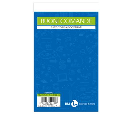 Blocco comande - 25 fogli - 3 copie autoricalcanti - 10 x 17 cm - conf. 10 pezzi - BM - 0100198 - 8008234001987 - DMwebShop