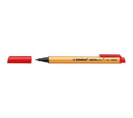 Pennarello Greenpoint - punta 0,8 mm - rosso - conf. 10 pezzi - Stabilo - 6088/40 - 4006381399036 - DMwebShop