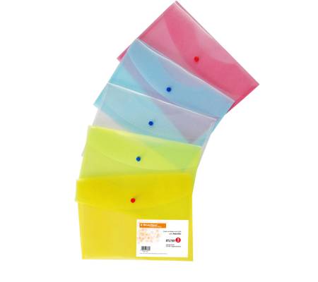 Busta con bottone - PPL - 22 x 30 cm - colori assortiti - conf. 5 pezzi - Starline - 1318001 assortis - 8025133038463 - DMwebShop