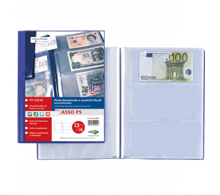 Porta scontrini e banconote Asso PS - 21 x 29,7 cm - blu - Sei Rota - 57000007 - 8004972029948 - DMwebShop