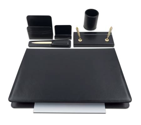 Servizio scrittoio Classic - similpelle - 6 componenti - nero - City Time - 121-N - 8002787001210 - DMwebShop