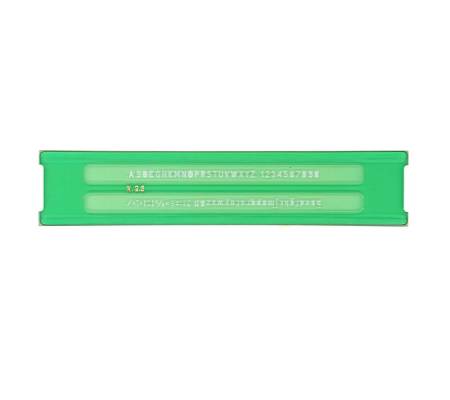 Normografo lettere e cifre Uni - 2,5 mm - verde - Arda - 30025 - 8003438300256 - DMwebShop