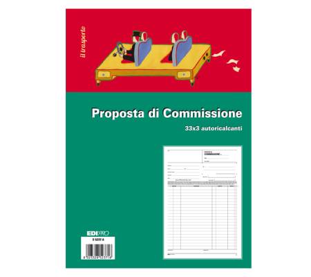 Blocco copia commissioni - 33 fogli 3 copie autoricalcanti - 29,7 x 21 cm - Edipro - E5237A - 8023328523718 - DMwebShop