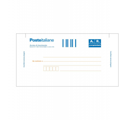 Cartolina raccomandata A/R con adesivo rimovibile - 10 x 20 cm - conf. 100 cartoline - Edipro - E0622/1 - 8023328062217 - DMwebShop
