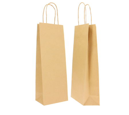 Portabottiglie in carta maniglie cordino - 14 x 9 x 38 cm - avana - conf. 20 sacchetti - Mainetti Bags - 072215 - 8029307072215 - DMwebShop