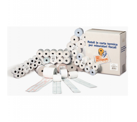 Rotolo per registratori cassa - 59,5 mm x 60 mt - Ø esterno 68 mm - 55 gr - anima 12 mm - blister 10 pezzi - Rotomar - FSRTO5960BPF55 - 8023215810051 - DMwebShop