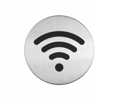 Pittogramma adesivo - Wi-Fi - acciaio inox - Ø 8,3 cm - Durable  - 4785-23 -  - DMwebShop