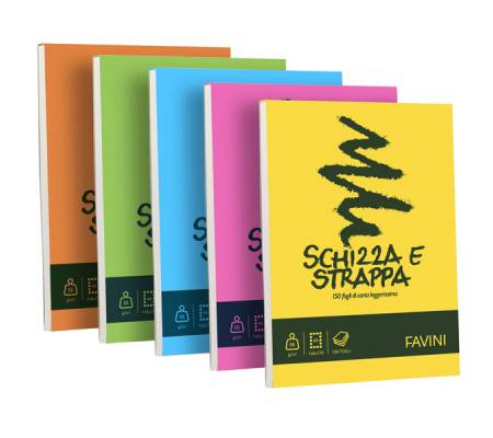 Blocco Schizza e Strappa - A5 - 150 x 210 mm - 50 gr - 150 fogli - conf. 5 pezzi - Favini - A200705 - 32636A - DMwebShop