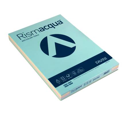 Carta Rismacqua - A3 - 90 gr - mix 5 colori - conf. 300 fogli - Favini - A66X323 - 8007057609677 - DMwebShop