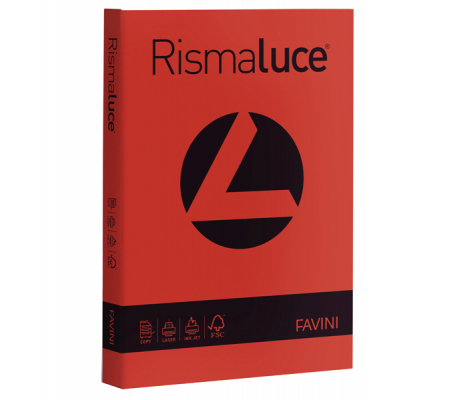 Carta Rismaluce - A4 - 140 gr - rosso scarlatto 61 - conf. 200 fogli - Favini A65C204