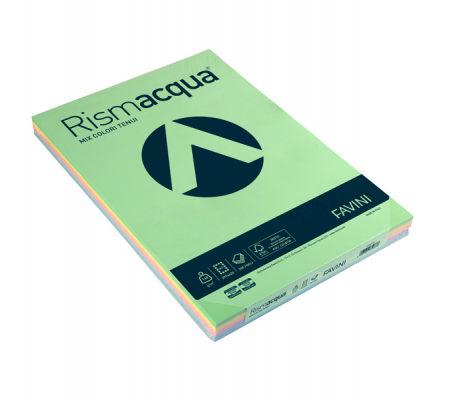 Carta Rismacqua - A3 - 140 gr - mix 5 colori - conf. 200 fogli - Favini - A65X223 - 8007057621471 - DMwebShop