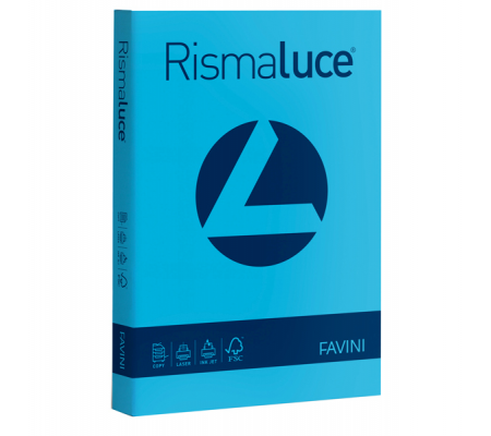 Carta Rismaluce - A4 - 200 gr - azzurro 55 - conf. 125 fogli - Favini - A67G104 - 8007057616644 - DMwebShop
