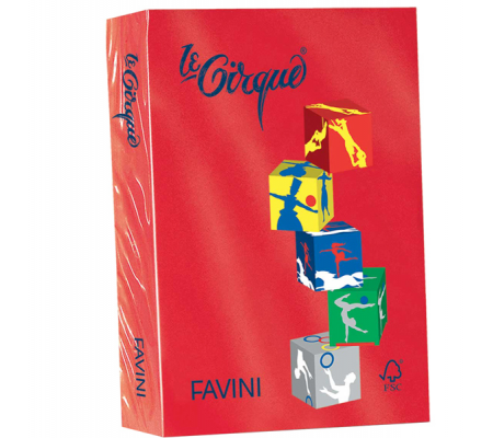 Carta Le Cirque - A4 - 80 gr - rosso scarlatto 209 - conf. 500 fogli - Favini A71C504