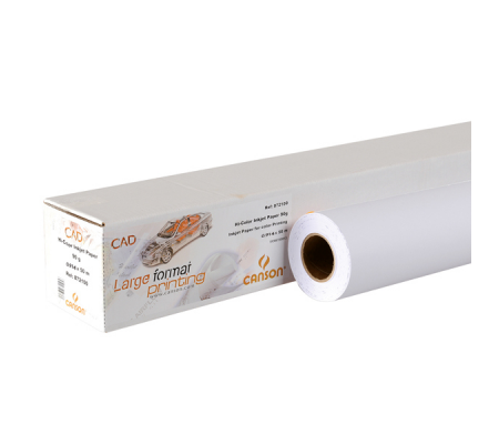 Carta Inkjet plotter - 914 mm - 36'' x 50 mt - 90 gr - hicolor opaca - bianco - Canson 200872100