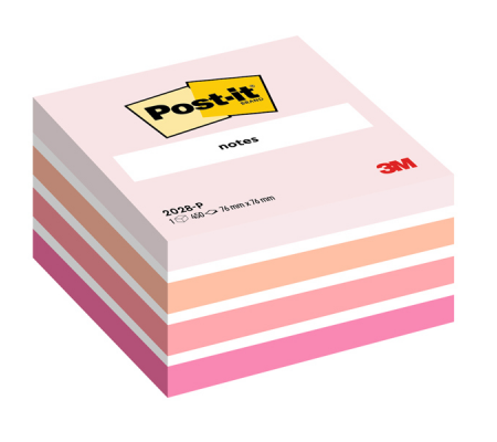 Blocco foglietti Cubo - 76 x 76 mm - rosa soft, bianco, melone neon, rosa power, rosa guava - 450 fogli - Post-it 7100172384