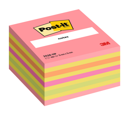 Blocco foglietti Cubo - 76 x 76 mm - rosa guava, limone neon, arancio acceso, rosa power, verde lime - 450 fogli - Post-it 7100200378