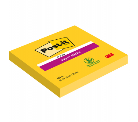 Blocco foglietti Super Sticky - giallo oro - 76 x 76 mm - 90 fogli - Post-it 7100290189
