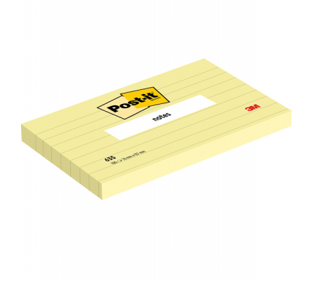 Blocco foglietti - giallo Canary - a righe - 76 x 127 mm - 100 fogli - Post-it - 7100290164 - 021200665301 - DMwebShop