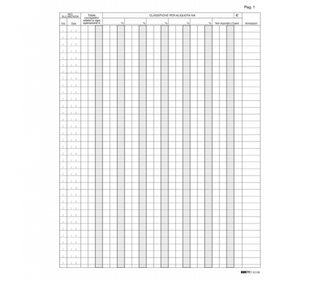 Registro Iva corrispettivi per mancato funzionamento registro cassa - 31 x 24,5 cm - 46 pagine numerate - Edipro E2108