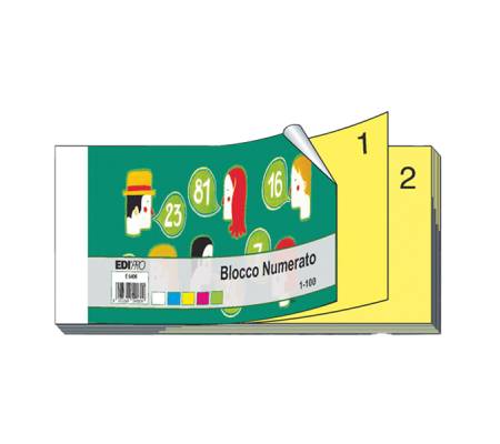 Blocco numerato 1-100 - matrice+figlia - monocolore - 13 x 6 cm - conf. 10 pezzi - Edipro - E5406 - 8023328540609 - DMwebShop
