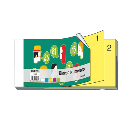 Blocco numerato 1-100 - colori assortiti - 13 x 6 cm - Edipro E5406NEW
