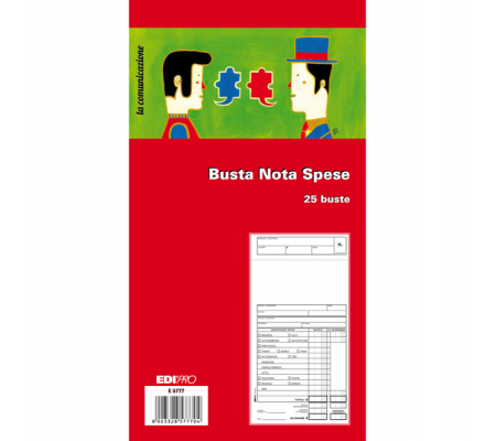 Blocco buste nota spese - 28 x 15 cm - conf. 25 buste - Edipro E5777