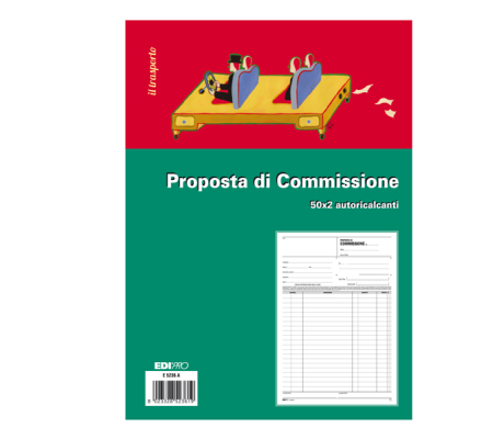 Blocco copia commissioni - 50 fogli 2 copie autoricalcanti - 29,7 x 21 cm - Edipro E5236A