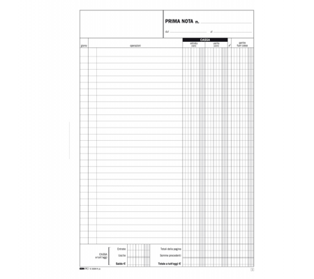 Blocco prima nota cassa entrate-uscite - 50-50 fogli autoricalcanti - 31 x 21 cm - Edipro E5359A